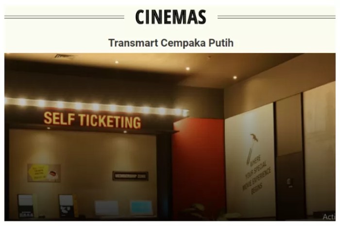 Harga tiket cgv transmart cempaka putih