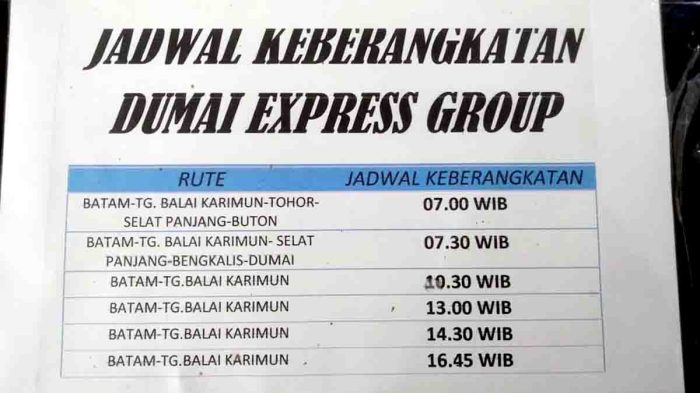 Harga tiket dumai express batam dumai