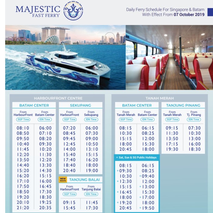 Ferry batam ticket tic incl surcharged tax singapore cheap price sheryna sg category majestic