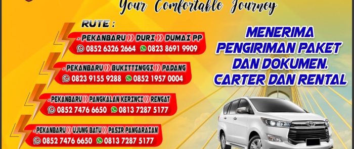 Harga tiket travel padang pekanbaru