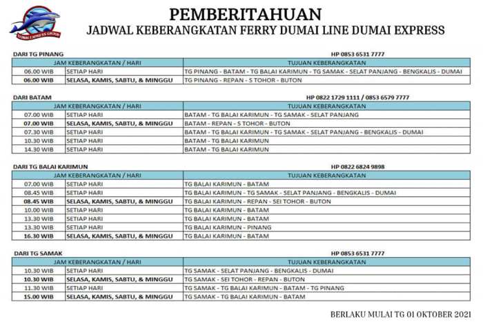 Harga tiket ferry batam tanjung pinang