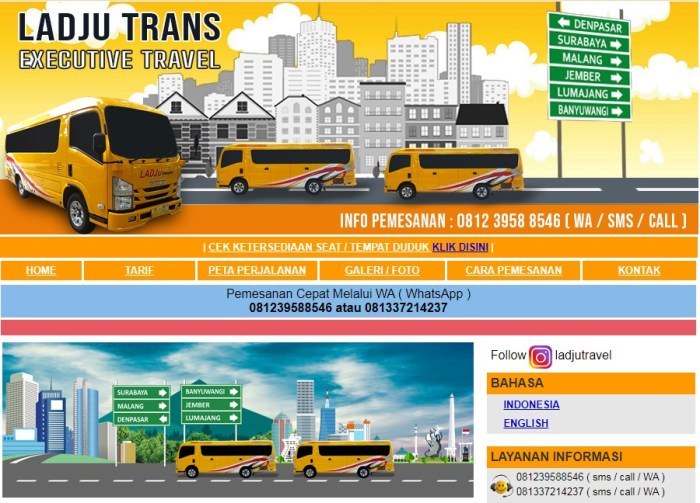 Harga tiket travel ladju