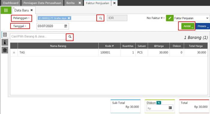 Cara input penjualan di accurate