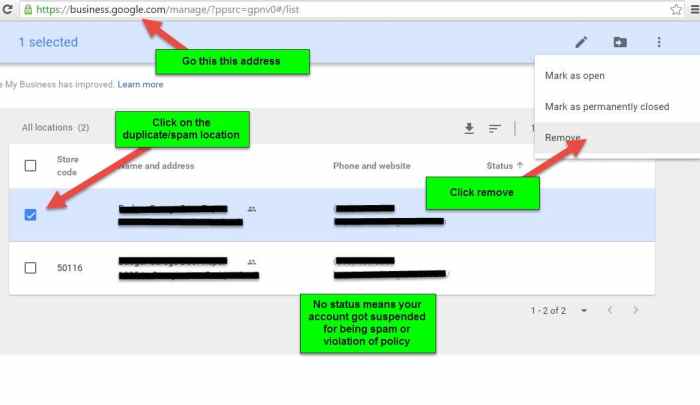 Duplicate business google remove listings merge location ll every need list listing part