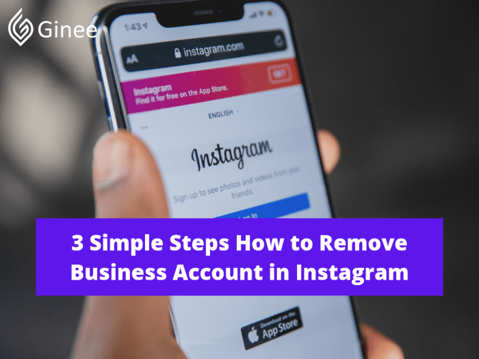Cara menghilangkan akun bisnis di ig