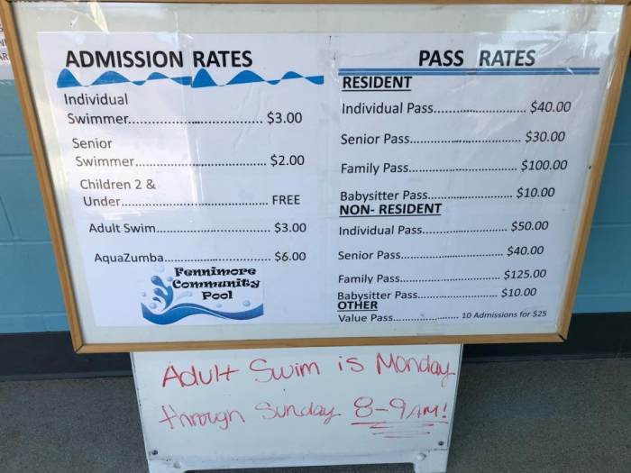 Harga tiket masuk kolam renang youth center