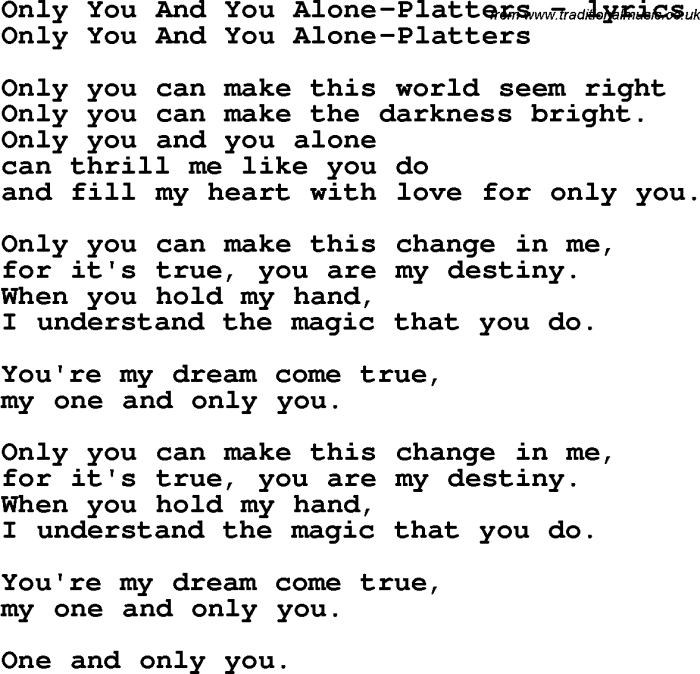 Apa artinya only you and still you
