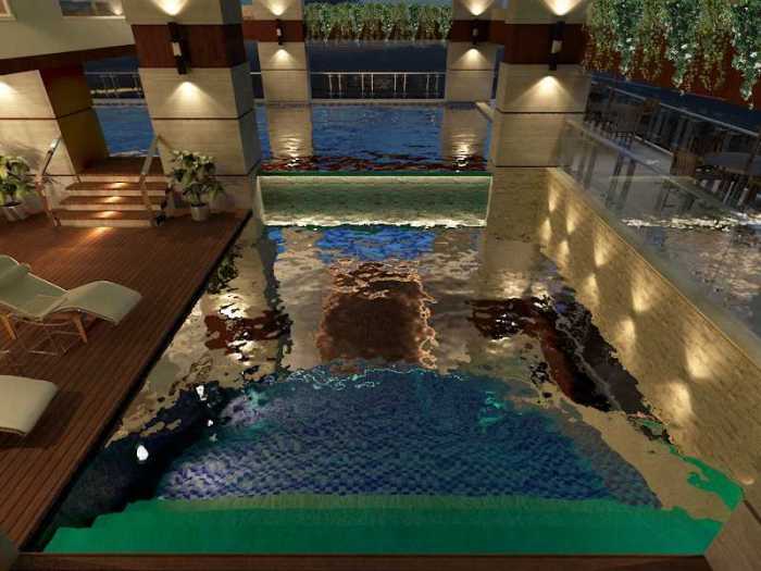 Swimming villa pool swim