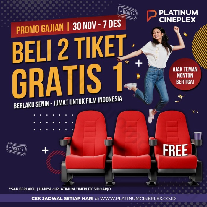 Harga tiket bioskop platinum cineplex sidoarjo