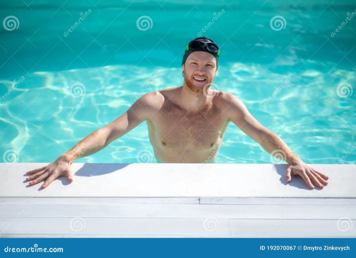 Together joyful chilling poolside floats