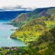 Toba lake sumatra waterfall plunges into indonesia swimming swim underneath refreshing taking