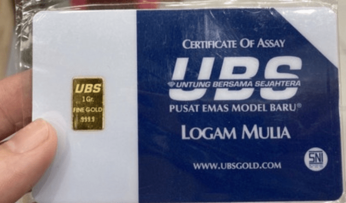 Cara jual emas ubs