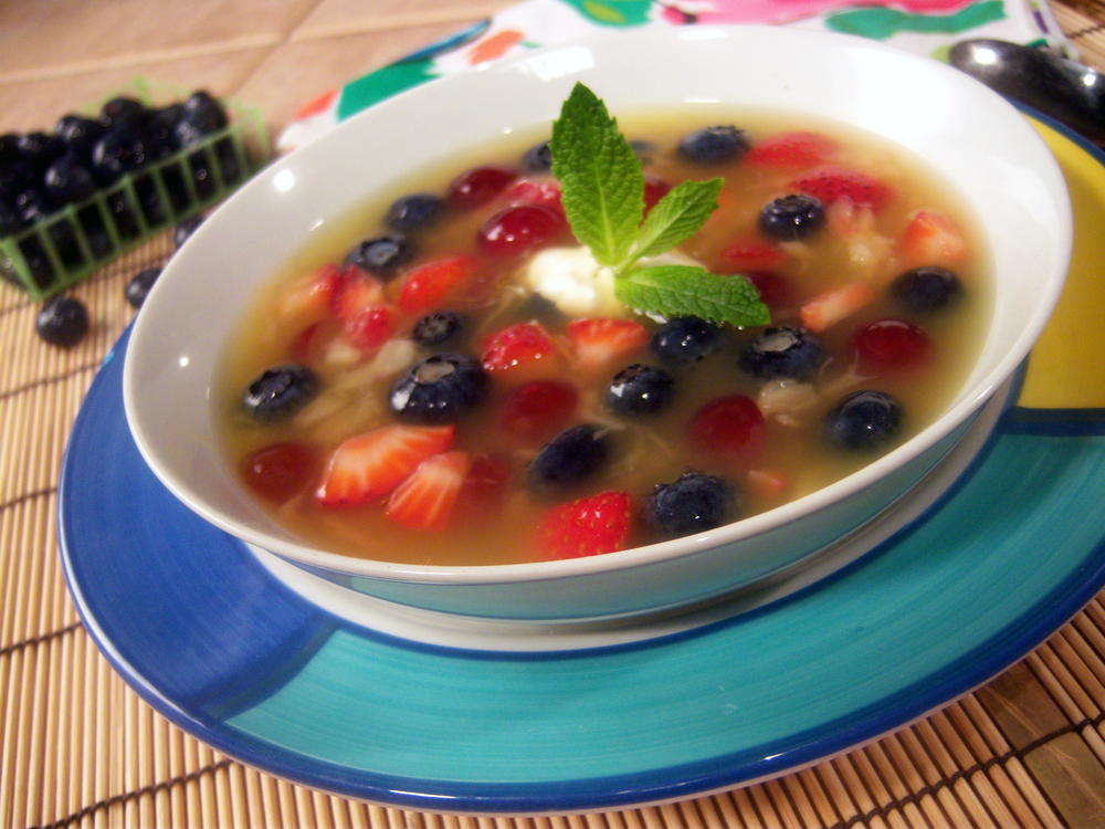 Soup fruit chilled ingredients