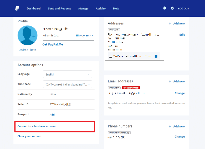 Cara mengubah akun paypal bisnis ke personal