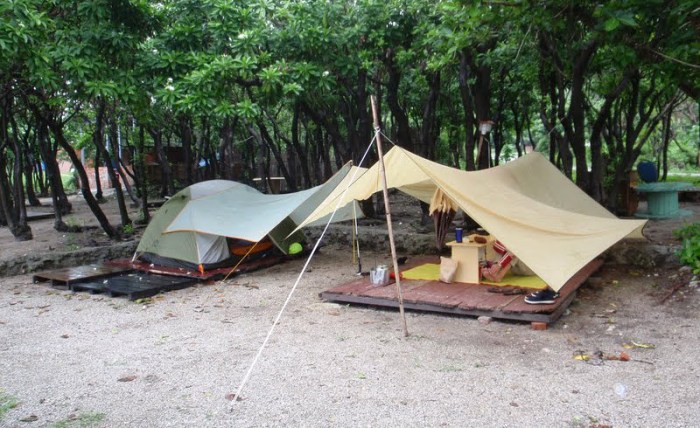 Cara membuat tenda jualan dari terpal