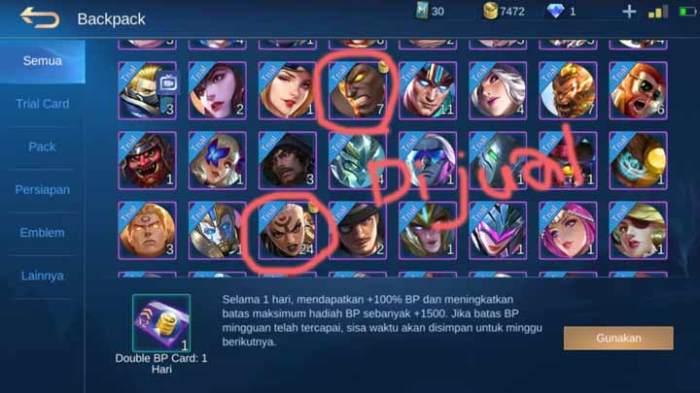 Cara menjual hero ml