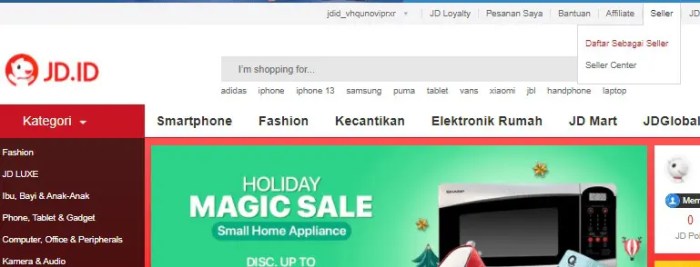 Cara menghubungi penjual di jd id