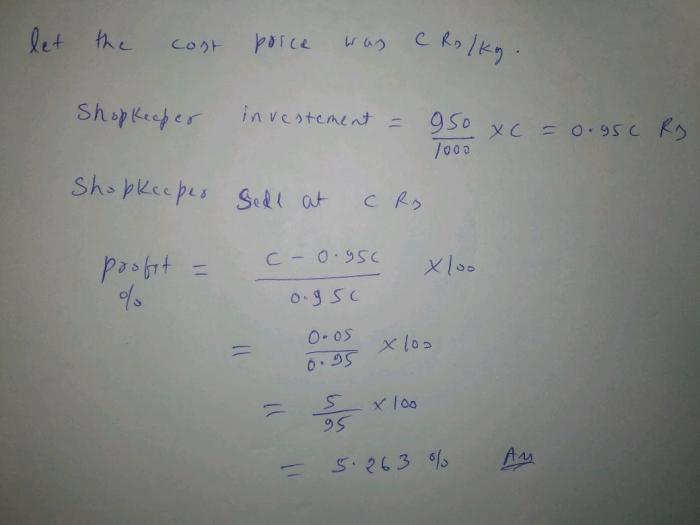 Selling formula price