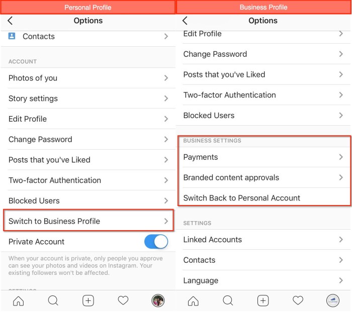 Account instagram android