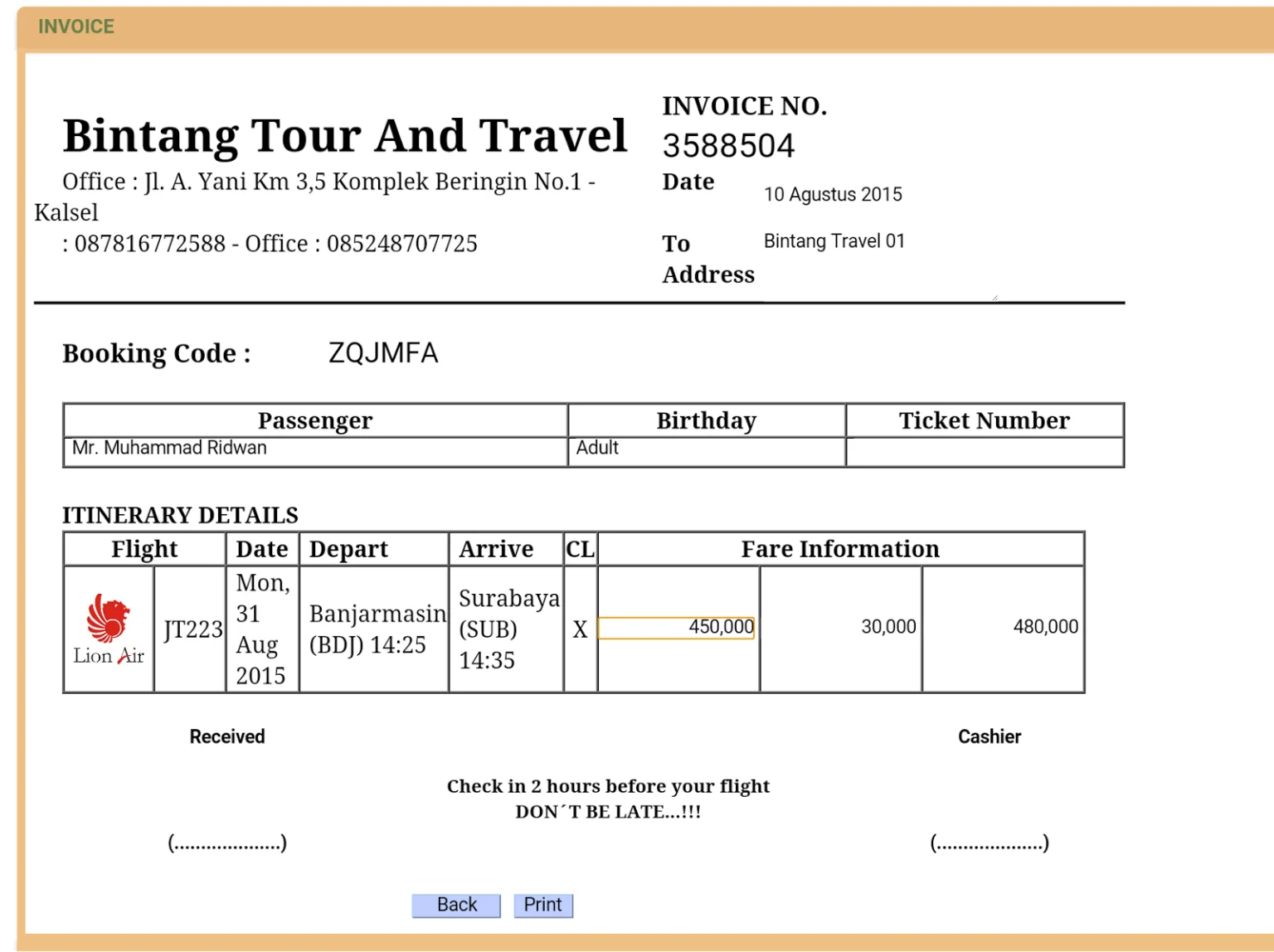 cara buat invoice rental mobil