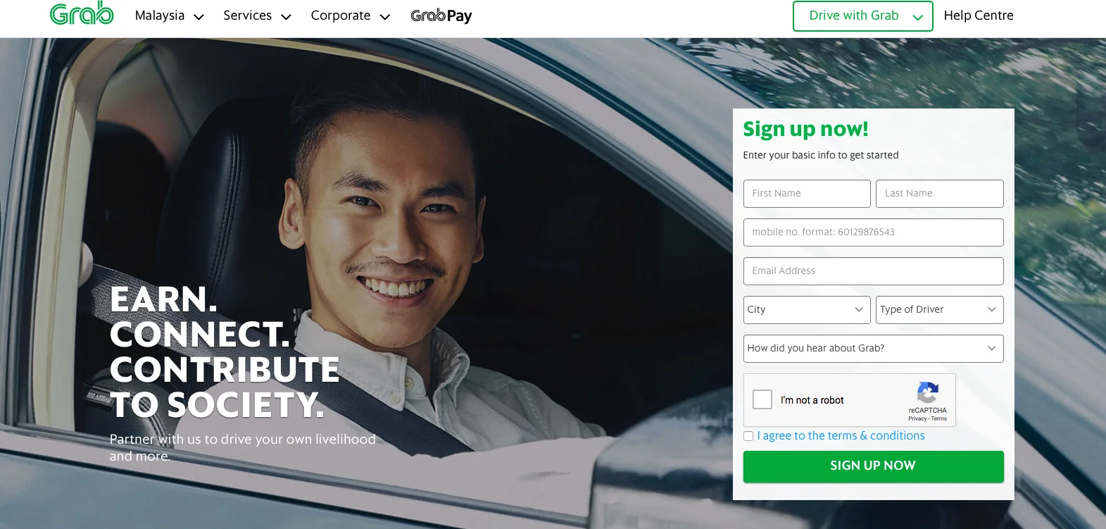 cara daftar sahabat rental grab