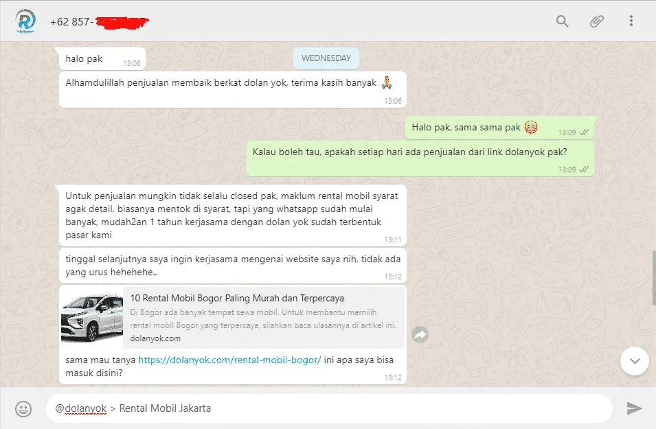 cara iklan rental mobil