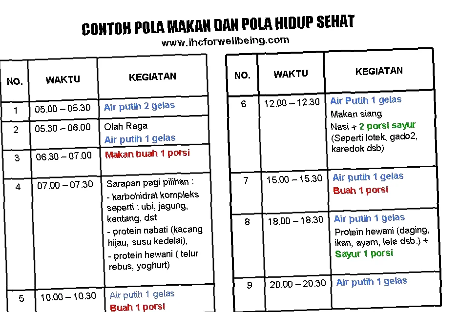 pola makan sehat harian